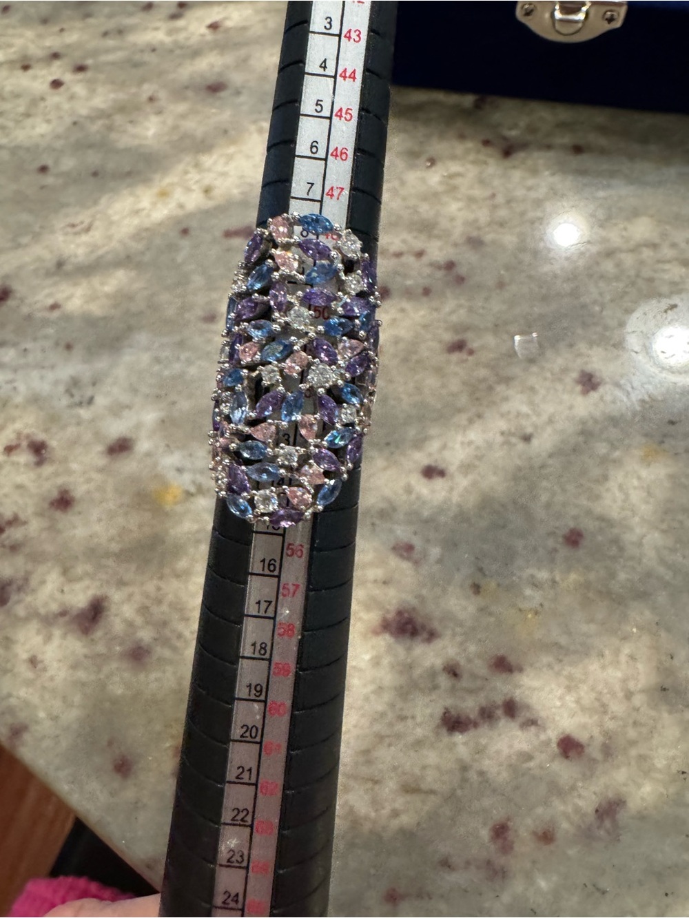 Sterling silver Multi-Color crystal ring